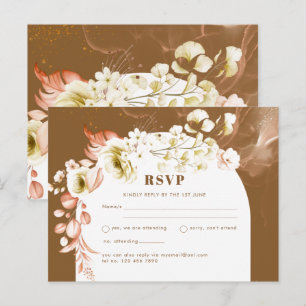 Cartão Postal Estações Outono Mistura Terrosa Boho Floral Casame