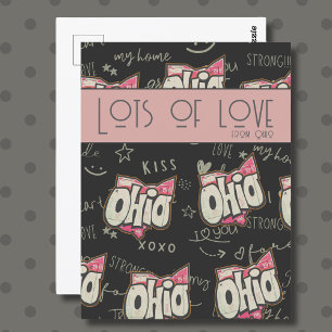 Cartão Postal Estado Bastante de Ohio com muitas saudações de am