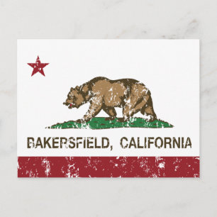 Cartão Postal Estado da Califórnia Flag Bakersfield