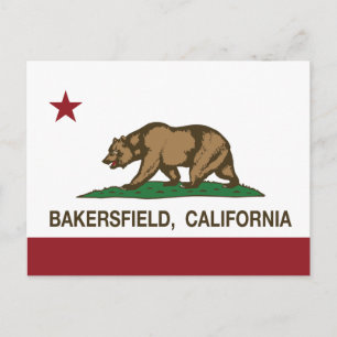 Cartão Postal Estado da Califórnia Flag Bakersfield