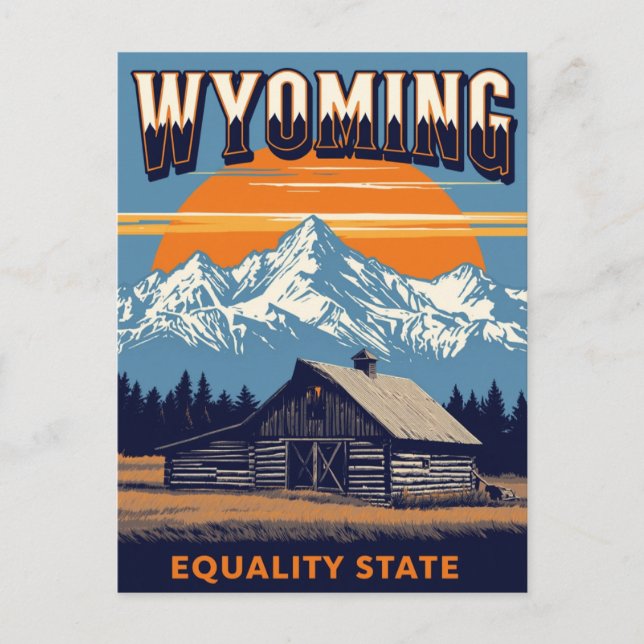 Cartão Postal Estado da Igualdade de Wyoming (Frente)