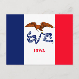 Cartão Postal Estado de Iowa Flag Design