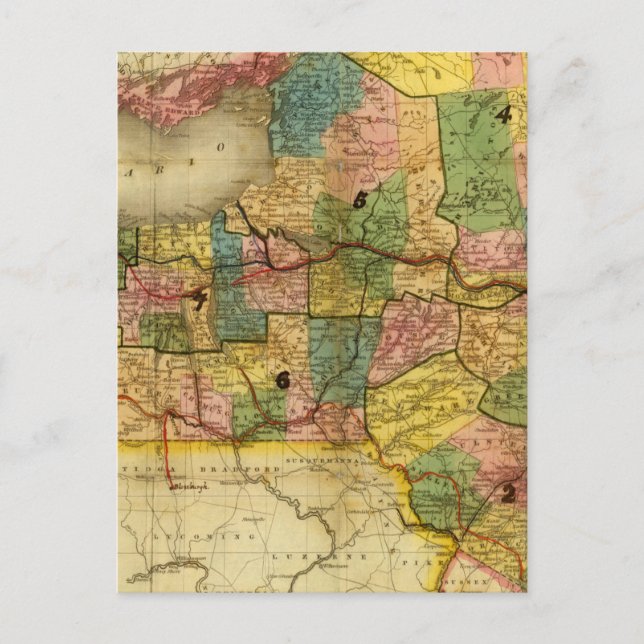 Cartão Postal Estado de Nova Iorque por DH Burr (Frente)