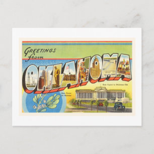 Cartão Postal Estado de Oklahoma, antiga Viagens vintage Souveni