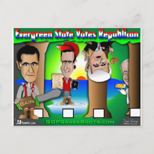 Cartão Postal Estado do GOP Evergreen