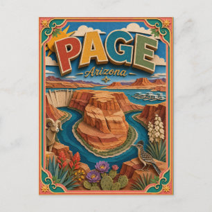 Cartão Postal Estados da PopCut Página Arte de Papel Arizona