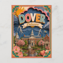 Cartão Postal Estados de PopCut Dover Delaware Arte de Papel