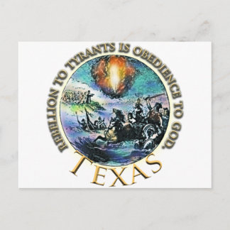 Cartão Postal Estados de rebelião aos tiranos TEXAS