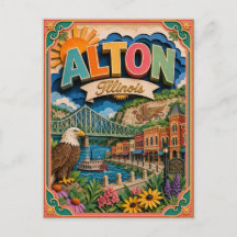Estados PopCut Alton Illinois Arte em Papel