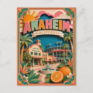 Cartão Postal Estados PopCut Anaheim Califórnia Arte de Papel