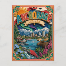 Estados PopCut Anchorage Alasca Arte em Papel