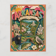 Estados PopCut Arkansas Arte Colorido em Papel 3D
