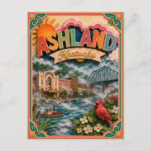 Estados PopCut Ashland Kentucky Arte em Papel