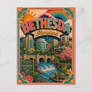 Cartão Postal Estados PopCut Bethesda Maryland Arte em Papel