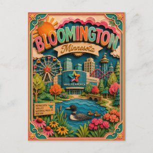 Cartão Postal Estados PopCut Bloomington Minnesota Arte em Papel