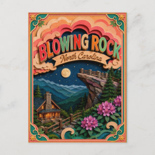 Cartão Postal Estados PopCut Blowing Rock Carolina do Norte Arte