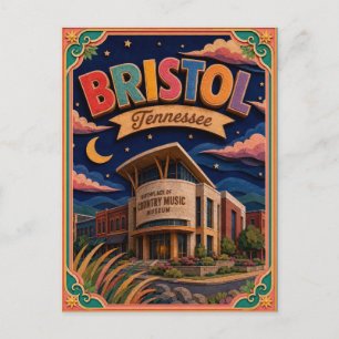 Cartão Postal Estados PopCut Bristol Tennessee Arte em Papel