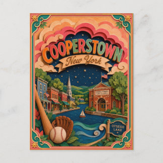 Cartão Postal Estados PopCut Cooperstown Nova York Arte em Papel