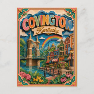 Cartão Postal Estados PopCut Covington Kentucky Arte em Papel