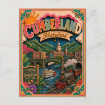Estados PopCut Cumberland Maryland Arte em Papel