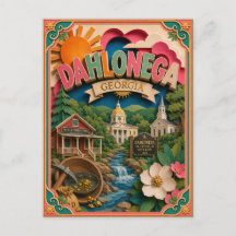 Estados PopCut Dahlonega Geórgia Arte de Papel