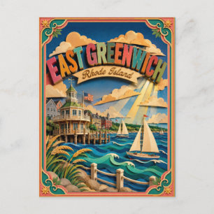 Cartão Postal Estados PopCut East Greenwich Rhode Island Arte