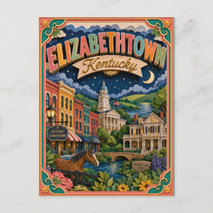 Cartão Postal Estados PopCut Elizabethtown Kentucky Arte em Pape