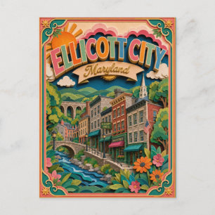 Cartão Postal Estados PopCut Ellicott City Maryland Arte em Pape