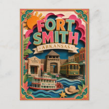 Estados PopCut Fort Smith Arkansas Arte de Papel