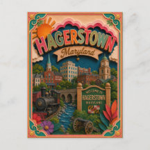 Estados PopCut Hagerstown Maryland Arte em Papel