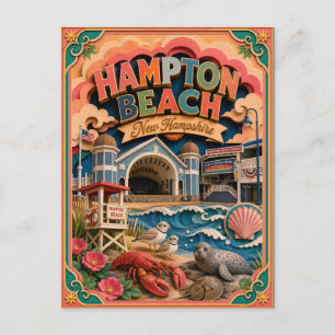 Cartão Postal Estados PopCut Hampton Beach New Hampshire Arte