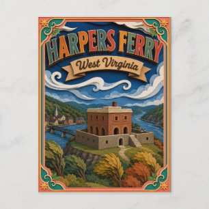 Cartão Postal Estados PopCut Harpers Ferry Virgínia Ocidental Ar