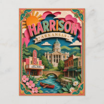 Estados PopCut Harrison Arkansas Arte de Papel