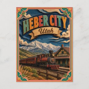 Cartão Postal Estados PopCut Heber City Utah Arte em Papel