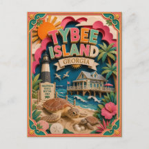 Estados PopCut Ilha Tybee Geórgia Arte de Papel
