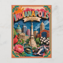 Estados PopCut Indianapolis Indiana Arte em Papel
