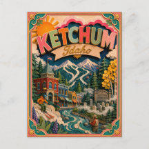 Estados PopCut Ketchum Idaho Arte em Papel