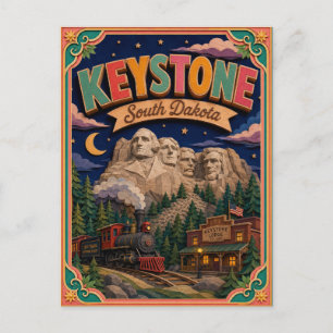 Cartão Postal Estados PopCut Keystone Dakota do Sul Arte em Pape