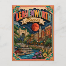 Estados PopCut Leavenworth Kansas Arte em Papel