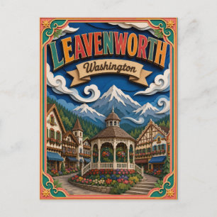Cartão Postal Estados PopCut Leavenworth Washington Arte em Pape