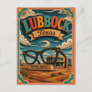 Cartão Postal Estados PopCut Lubbock Texas Arte em Papel