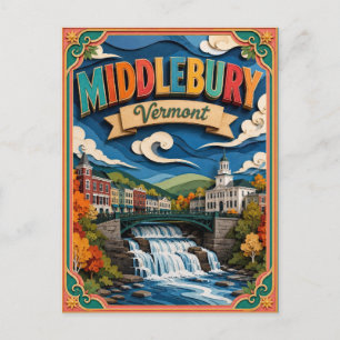 Cartão Postal Estados PopCut Middlebury Vermont Arte em Papel
