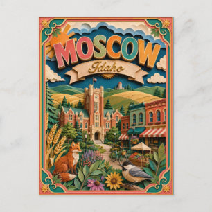 Cartão Postal Estados PopCut Moscou Idaho Arte em Papel