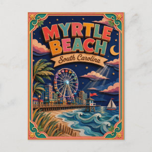 Cartão Postal Estados PopCut Myrtle Beach Carolina do Sul Arte