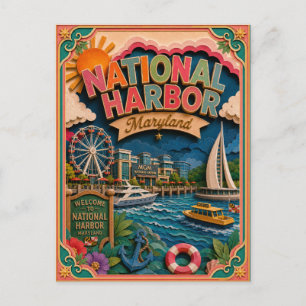 Cartão Postal Estados PopCut National Harbor Maryland Arte em Pa