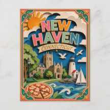 Estados PopCut New Haven Connecticut Arte de Papel