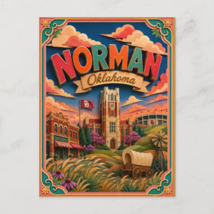 Cartão Postal Estados PopCut Norman Oklahoma Arte em Papel