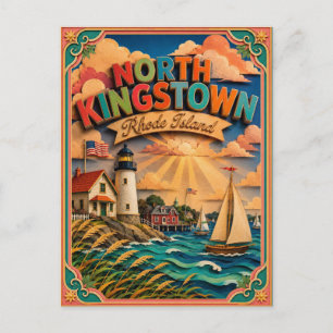 Cartão Postal Estados PopCut North Kingstown Rhode Island Arte