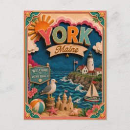 Cartão Postal Estados PopCut Nova York Maine Arte em Papel