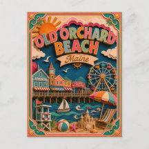 Estados PopCut Old Orchard Beach Maine Arte em Pap
